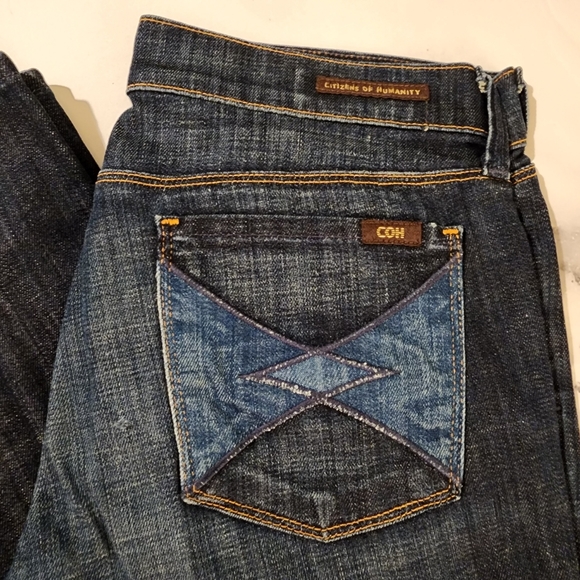 Vintage COH Ingrid Low Waist Flare Leg Jean Size 27 Rare Patchwork Pockets - Picture 4 of 16